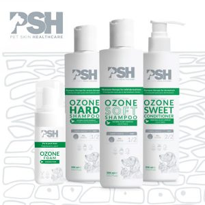PSH – Pet Skin HealthCare – שמפו + מרכך + קצף טיפוליים אוזון Ozone Soft / Hard Shampoo + Sweet Conditioner + Foam